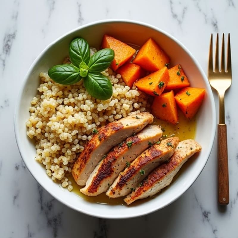 Herb-Roasted Chicken Quinoa Power Bowl with Sweet Potato