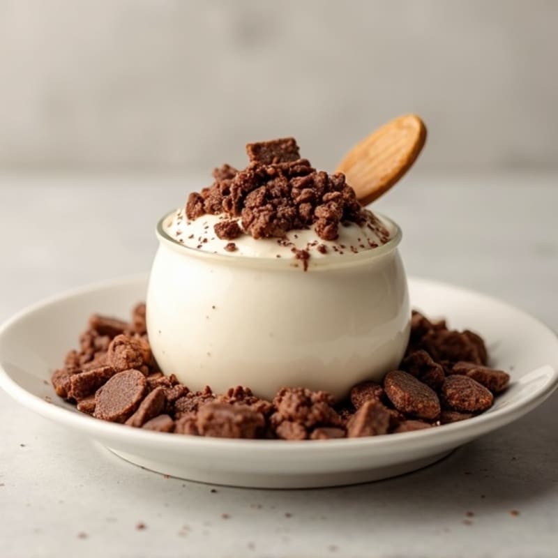 Creamy Vanilla Protein Yogurt with Chocolate Protein Crispies