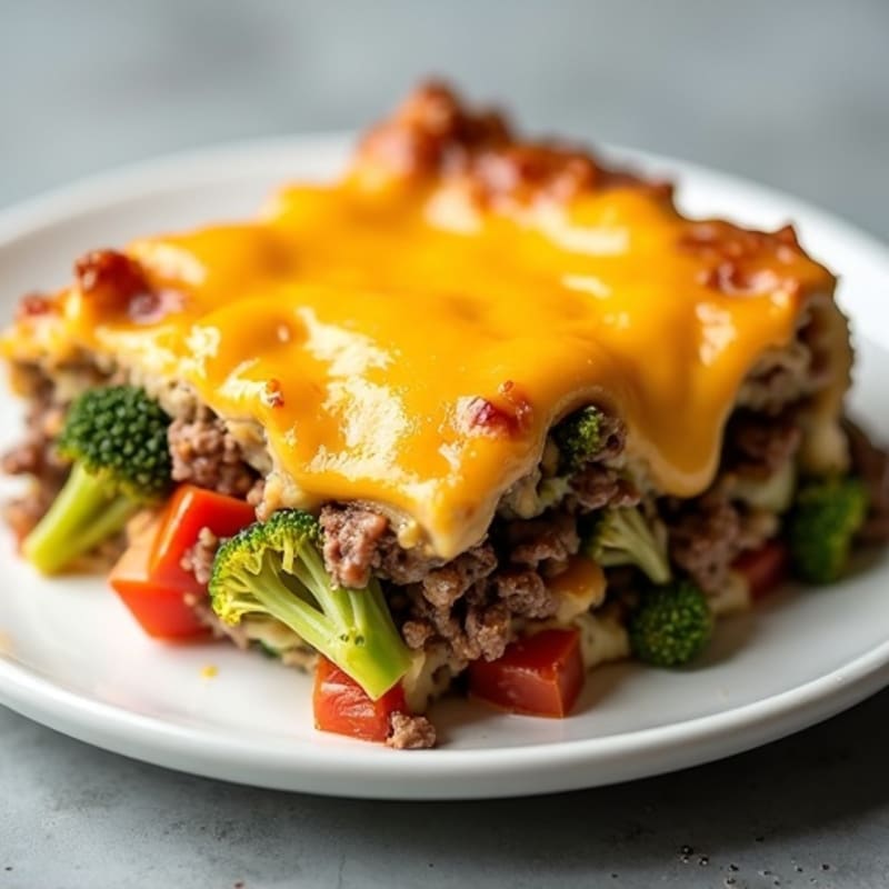 Lean Ground Beef and Cheesy Vegetable Casserole