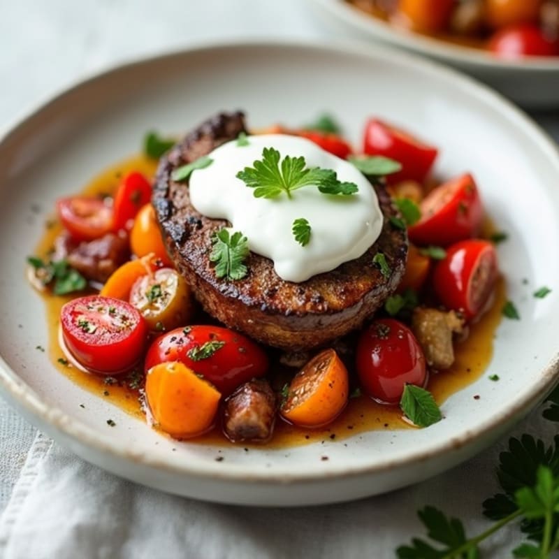 Hearty Lean Lamb and Roasted Eggplant Bake with Creamy Topping