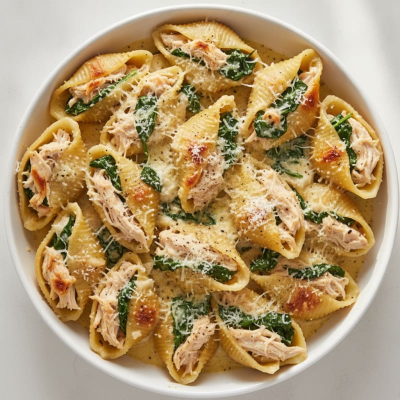 Alfredo Chicken Stuffed Shells