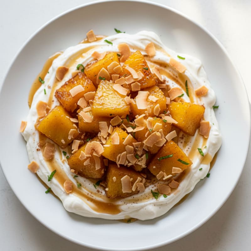 Caramelized Pineapple Coconut Cream Dessert