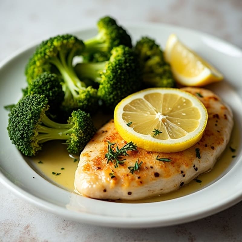 Sheet Pan Lemon Herb Chicken Breast with Crispy Roasted Broccoli