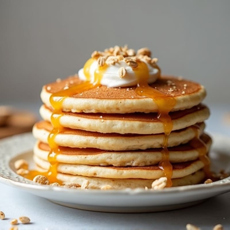 Fluffy Egg White Oatmeal Protein Pancakes