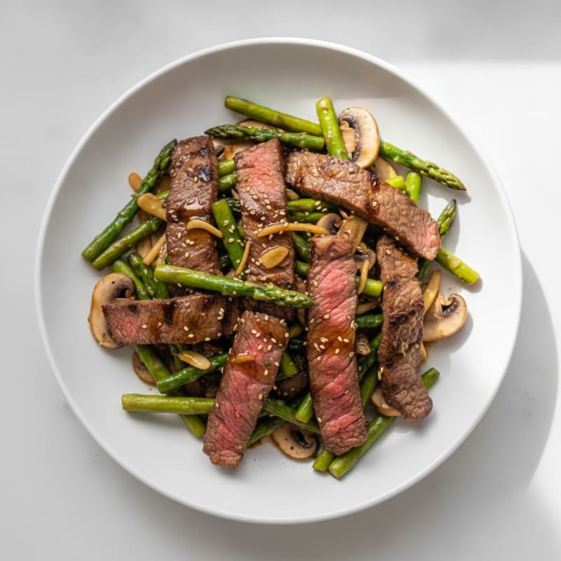 Grilled Beef and Asparagus Stir-Fry