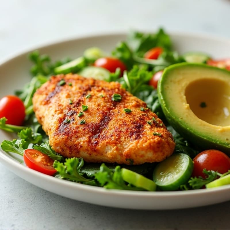 Crispy Spiced Chicken with Fresh Herb Salad