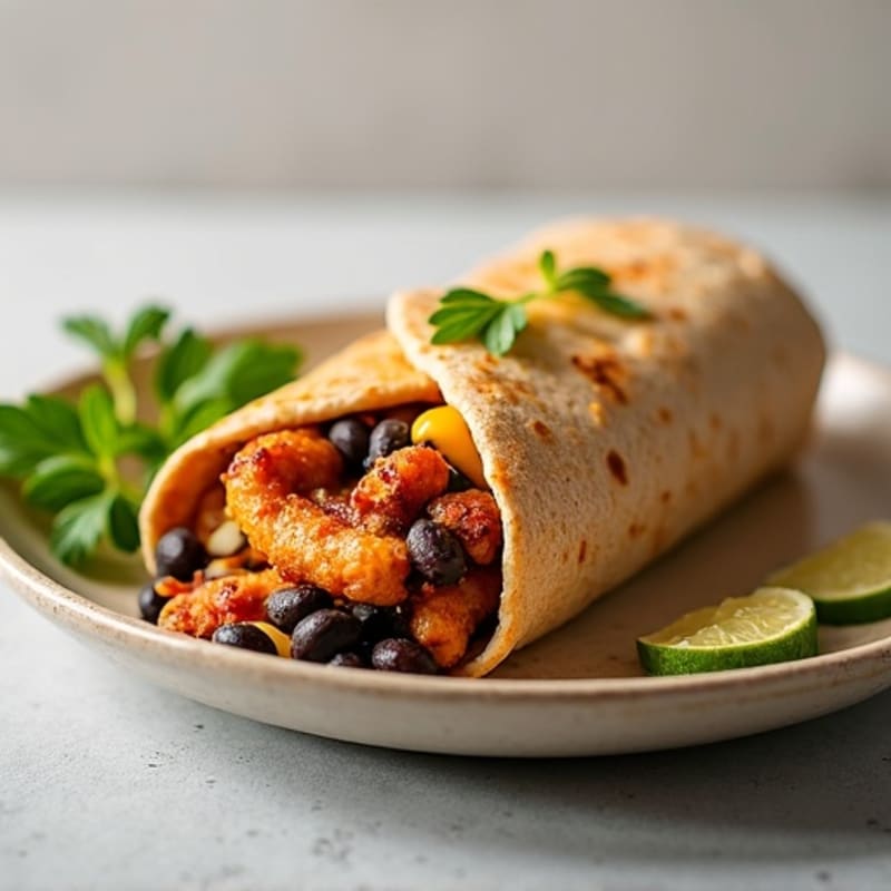 Crispy Chicken and Black Bean Cheesy Tortilla