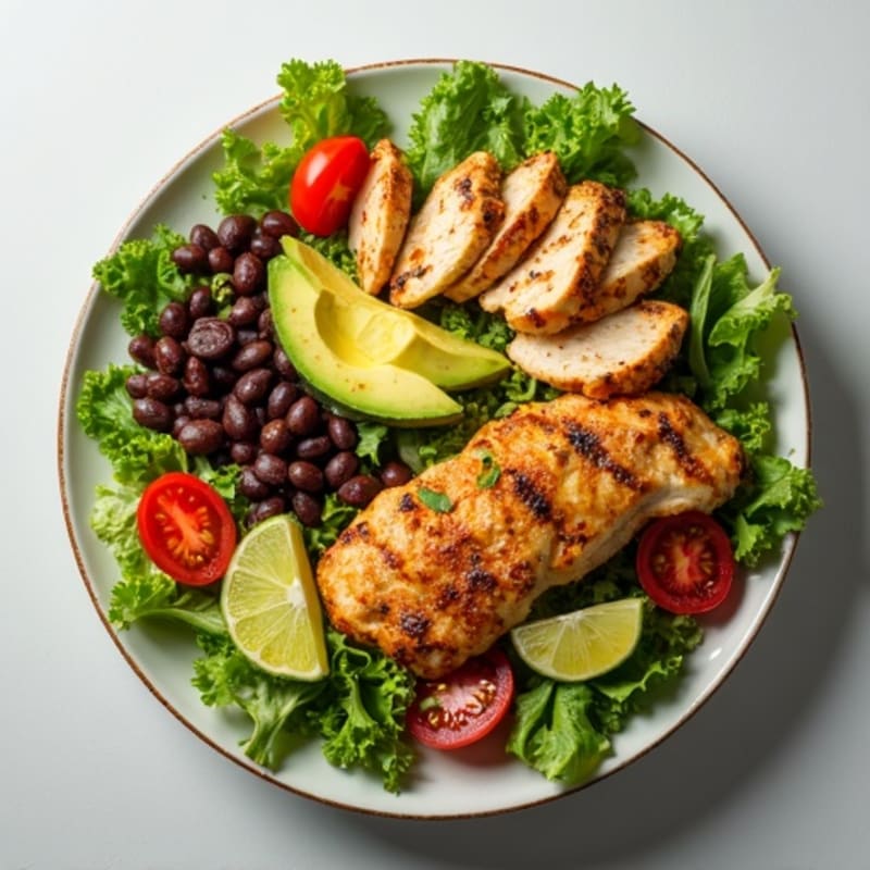 Grilled Chicken Taco Salad with Black Beans and Avocado