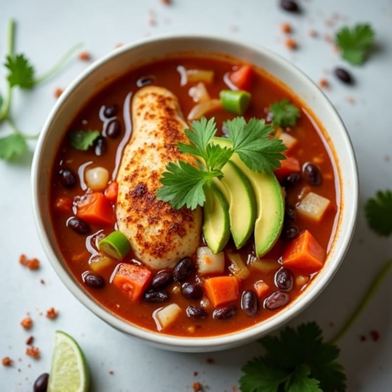 Hearty Chicken and Black Bean Taco Soup
