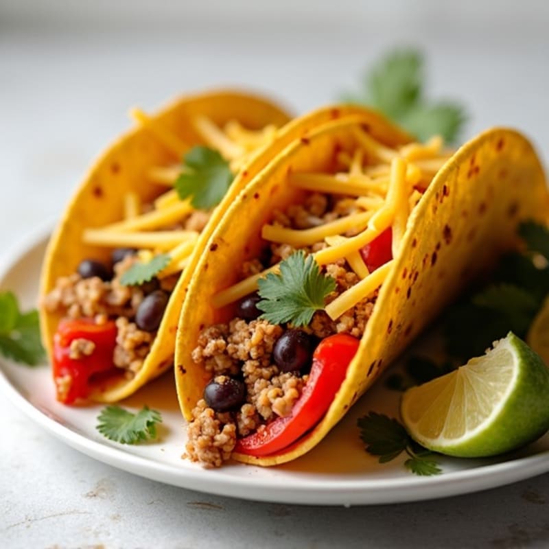 Crispy Ground Turkey and Veggie Tacos