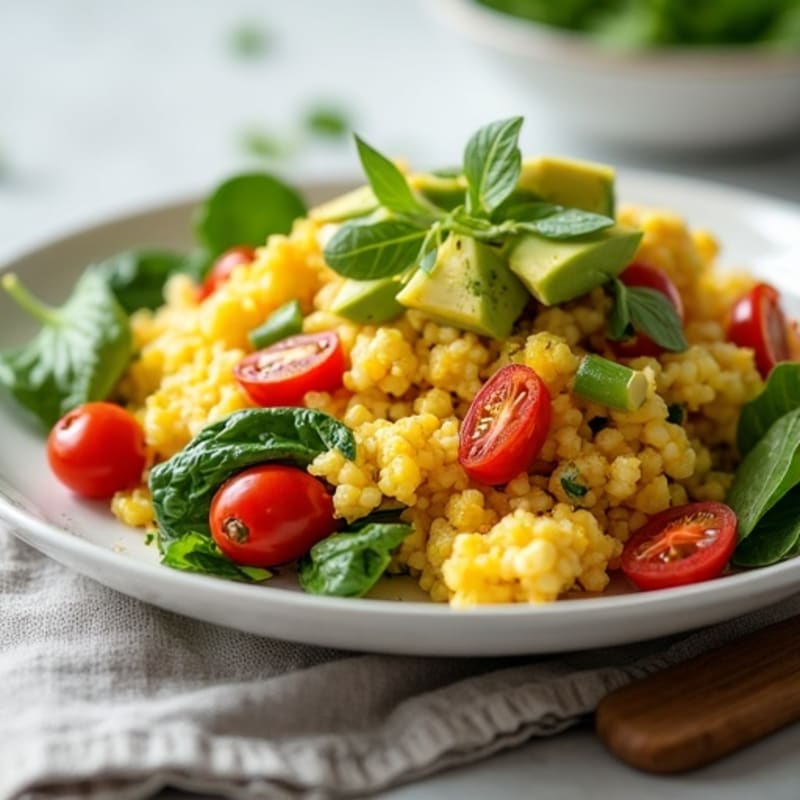 Savory Egg and Vegetable Scramble with Creamy Avocado