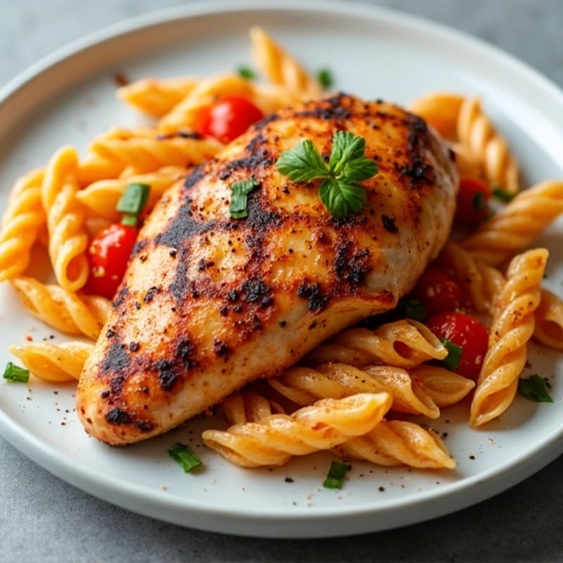 Blackened Chicken with Creamy Spicy Pasta