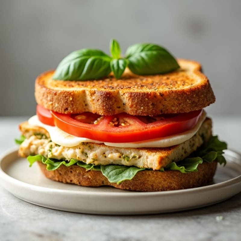 Crispy Grilled Turkey Pesto Sandwich