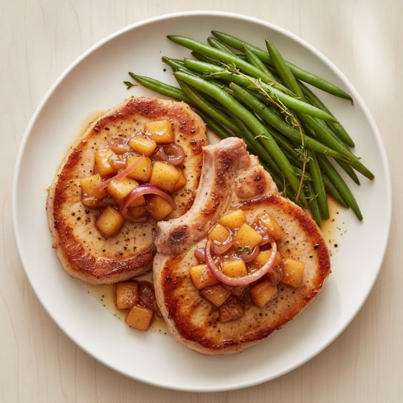 Pan-Seared Pork Chops with Apple Chutney
