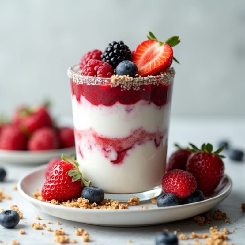 Greek Yogurt Protein Parfait with Mixed Berries