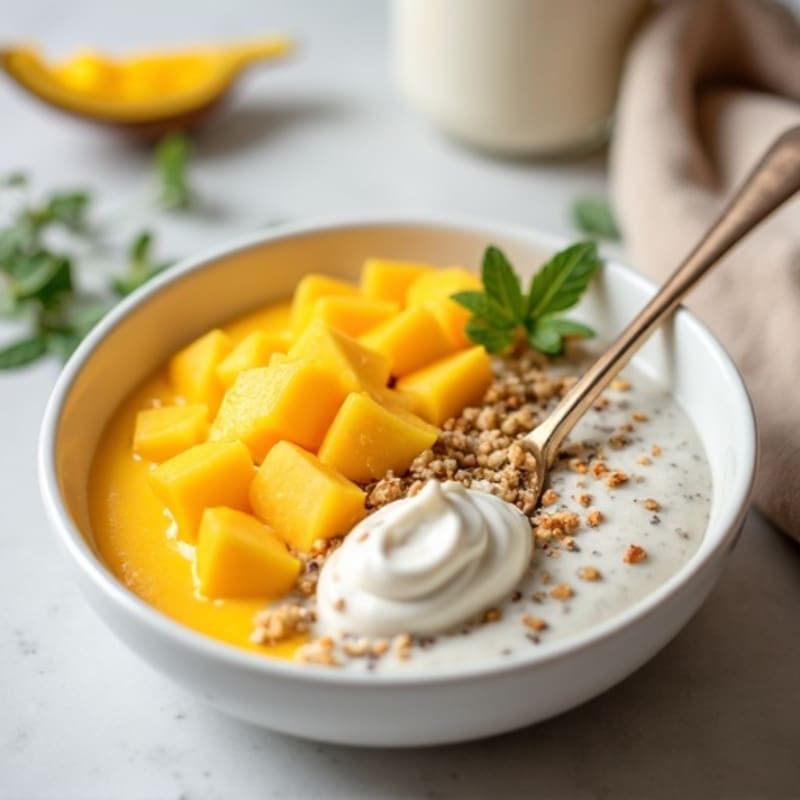 Creamy Coconut-Chia Pudding with Fresh Mango