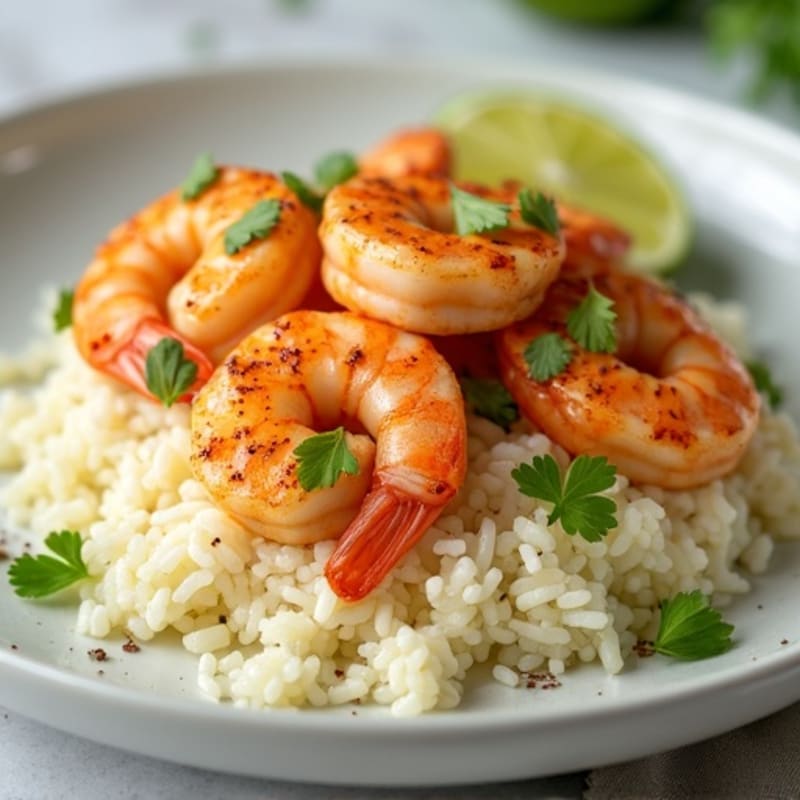 Garlic-Lime Shrimp with Coconut Cauliflower Rice