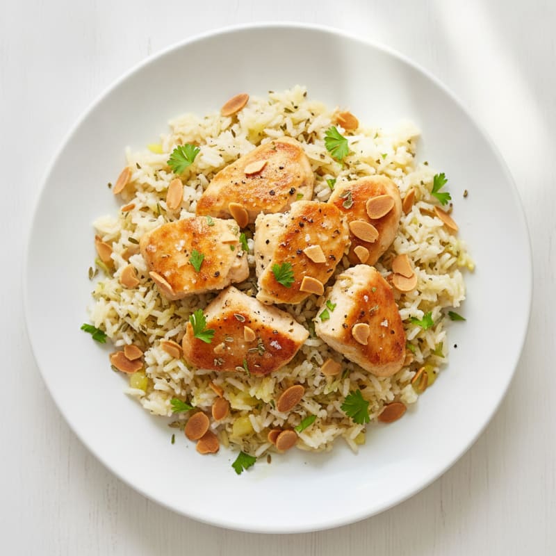 Lemon Herb Rice Pilaf with Toasted Almonds