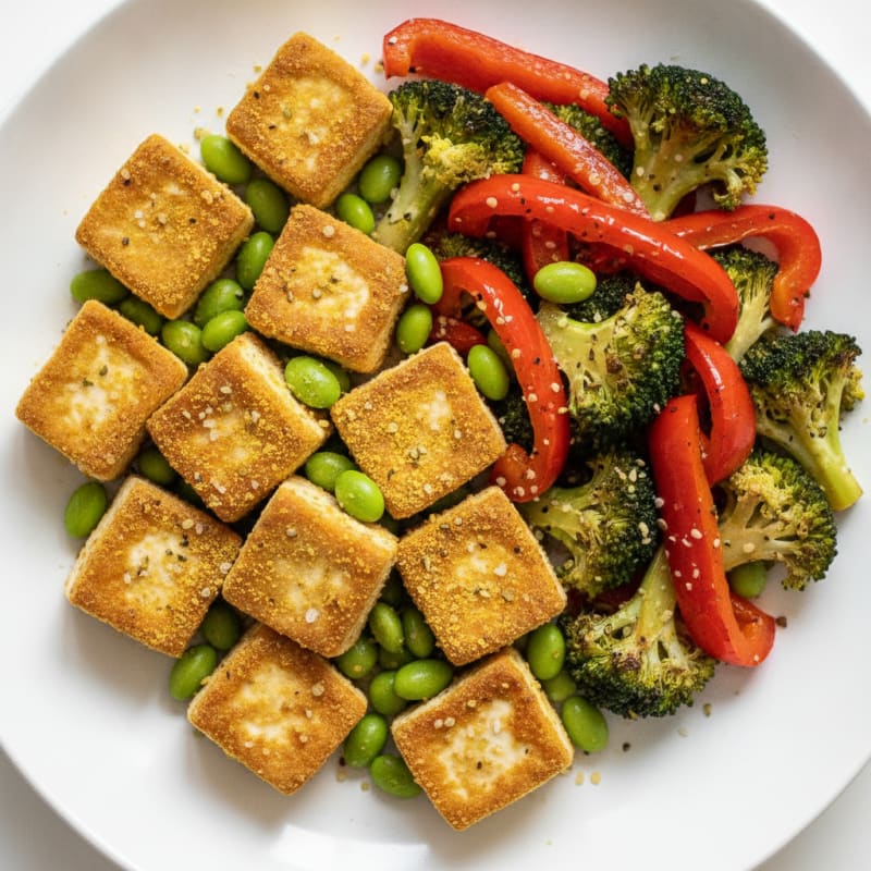 Pan-Seared Tofu with Roasted Vegetables