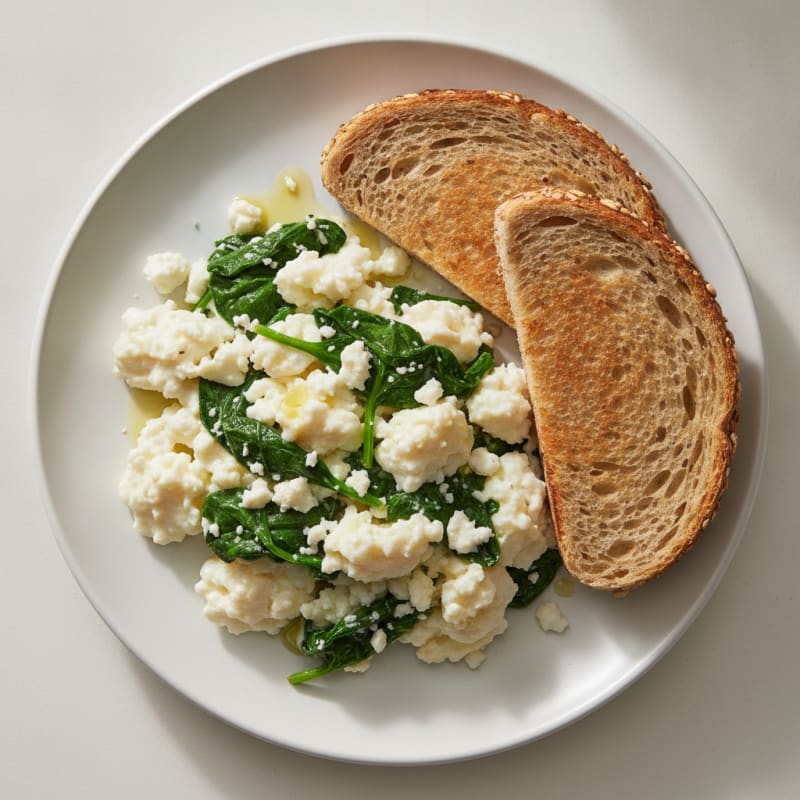 Egg White Scramble with Spinach and Feta
