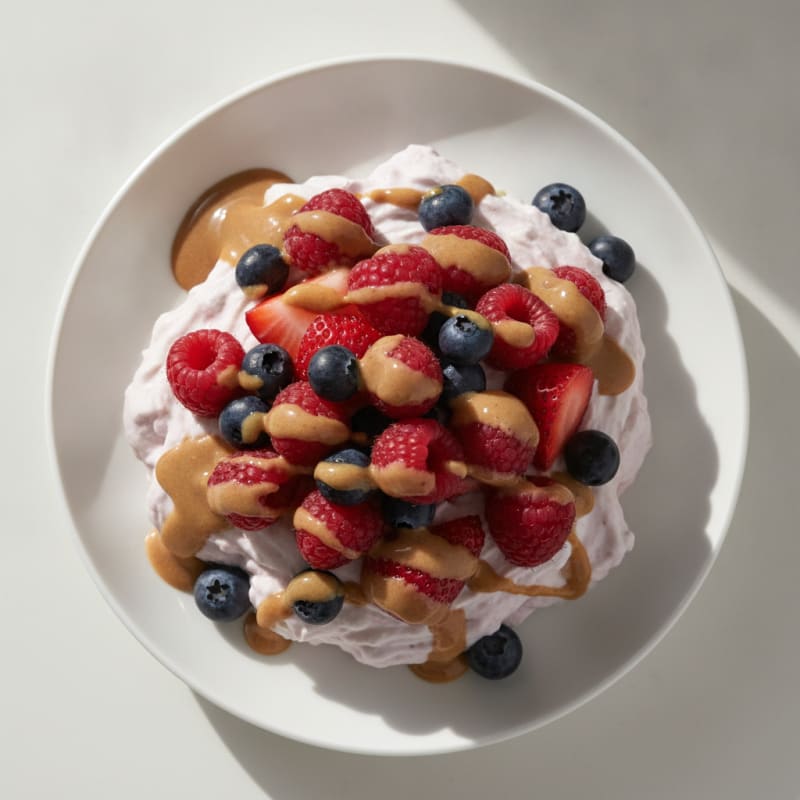 Greek Yogurt Protein Mousse with Mixed Berries