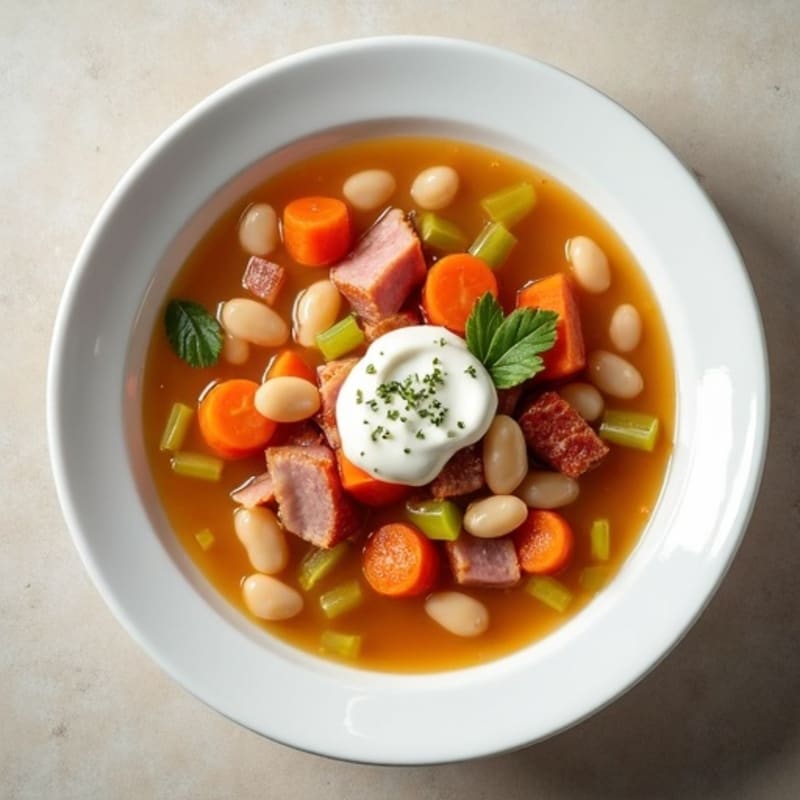 Hearty Smoked Ham and White Bean Soup