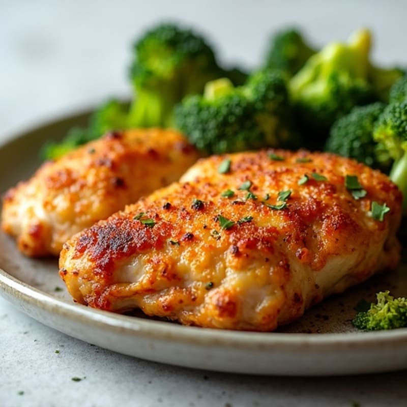 Crispy Baked Chicken Thighs with Roasted Broccoli