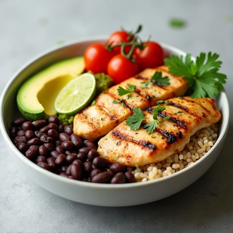 Cilantro-Lime Grilled Chicken Burrito Bowl