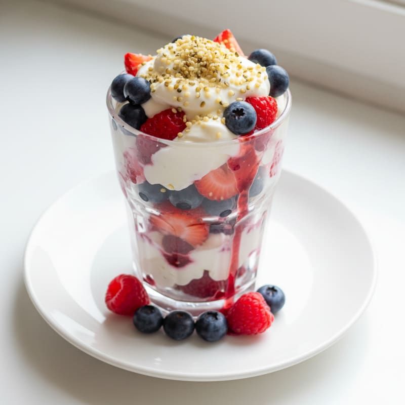Greek Yogurt Protein Parfait with Mixed Berries