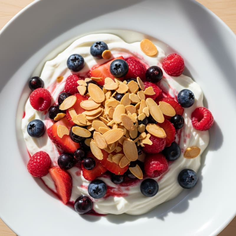 Greek Yogurt Protein Parfait with Mixed Berries