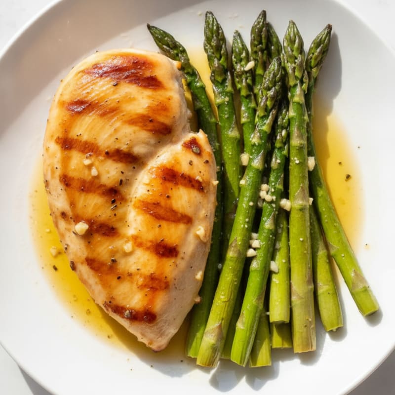 Grilled Chicken Breast with Roasted Asparagus