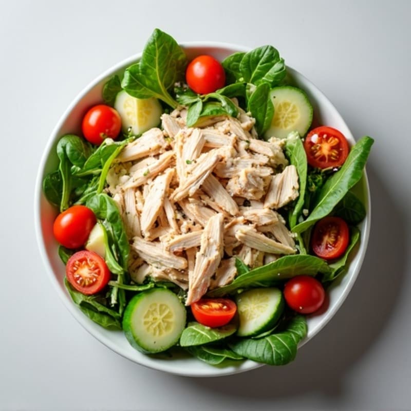 Creamy Shredded Chicken and Fresh Veggie Salad