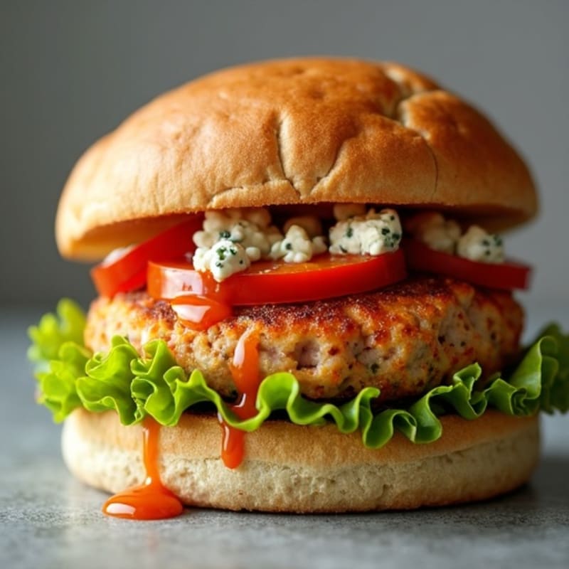 Spicy Buffalo Blue Cheese Turkey Burgers