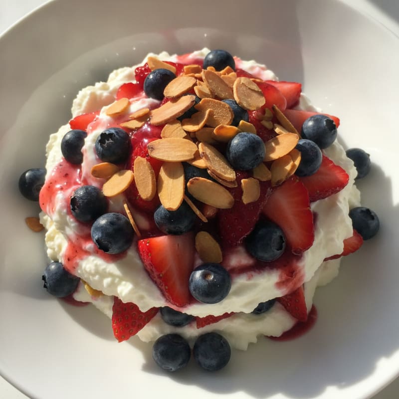 Greek Yogurt Protein Parfait with Berries and Almonds