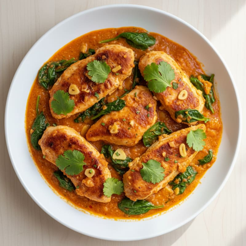 Creamy Indian-Spiced Chicken Skillet