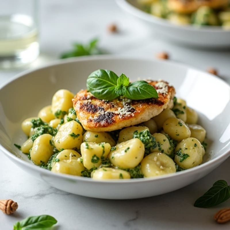 Creamy Basil Pesto Cauliflower Gnocchi
