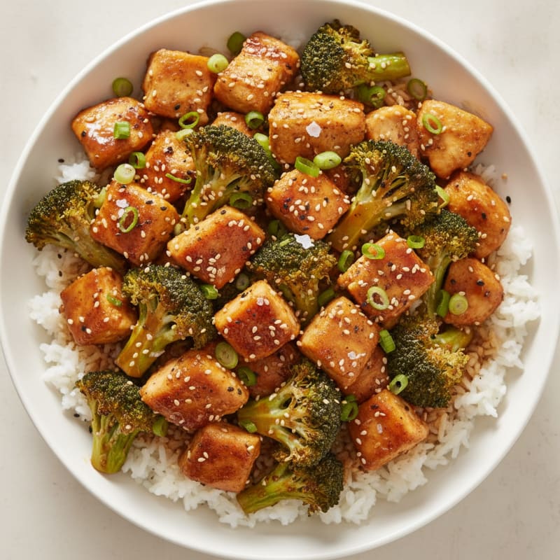 Sesame Ginger Chicken and Broccoli Bowl