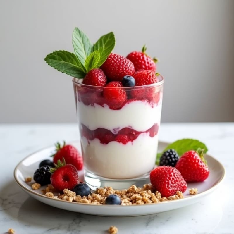 Creamy Greek Yogurt Protein Parfait with Mixed Berries
