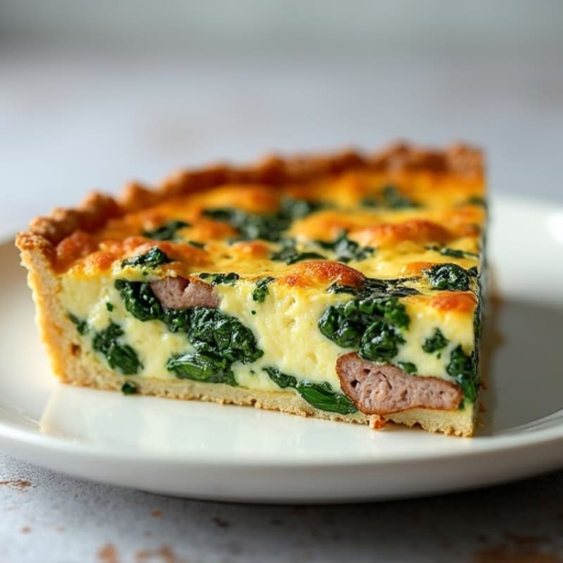 Creamy Spinach Goat Cheese Crustless Quiche