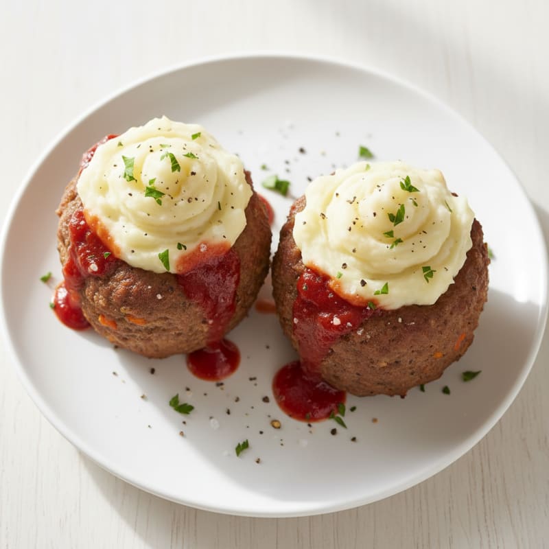 Mini Meatloaf with Mashed Potato Topping