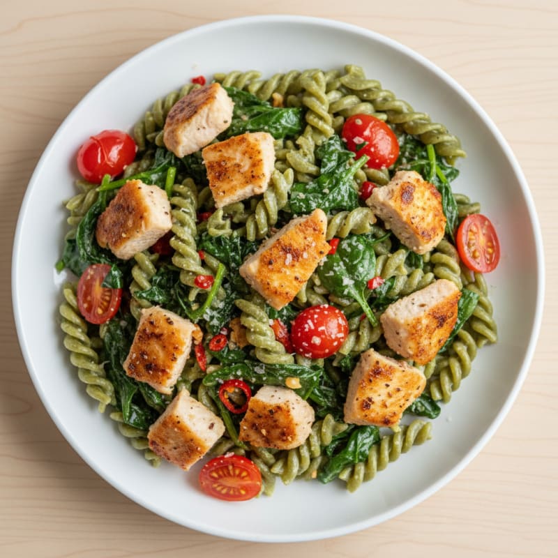 Creamy Coconut Chicken and Spinach Pasta