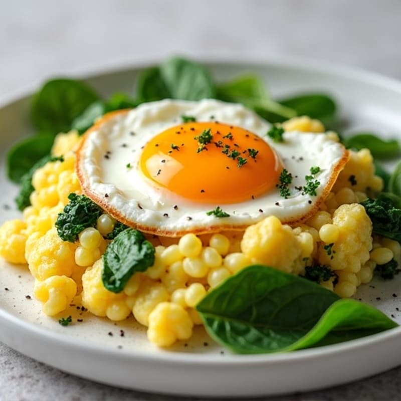 Egg White Scramble with Spinach and Cottage Cheese