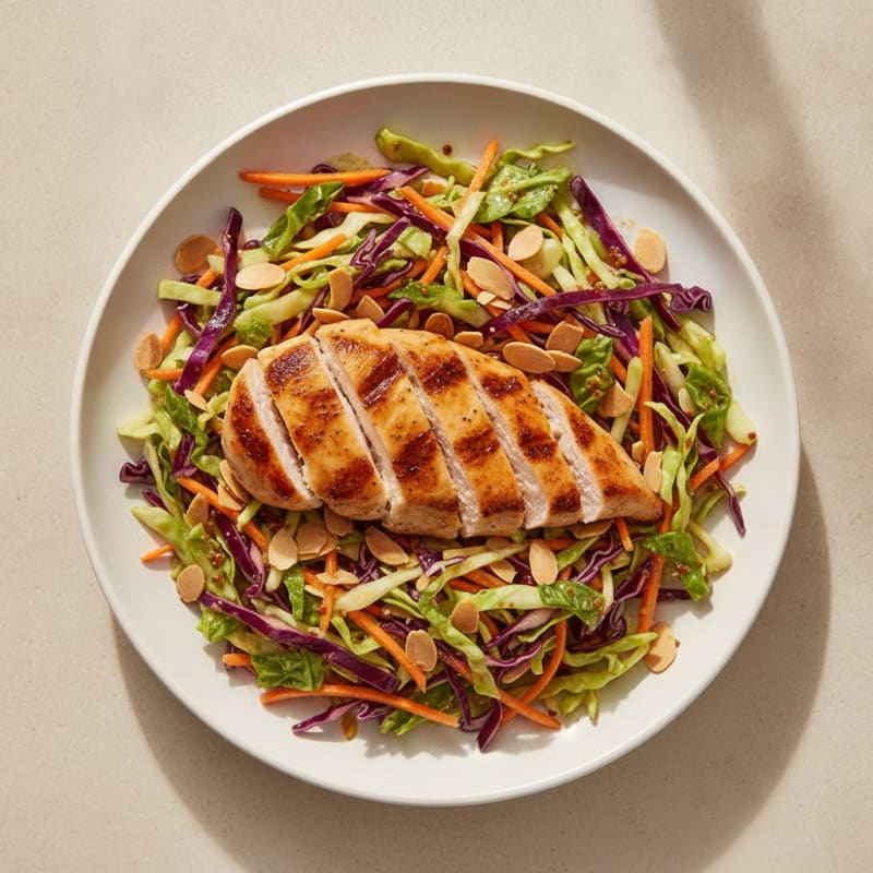 Grilled Chicken Breast with Crunchy Cabbage Salad