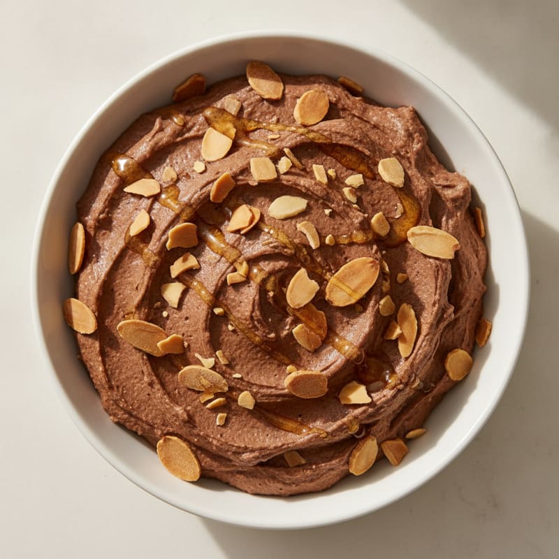 Silky Chocolate Protein Yogurt with Almonds