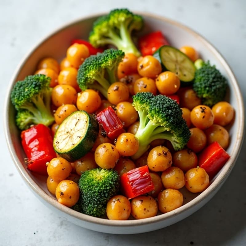 Crispy Roasted Chickpeas with Lemon-Herb Roasted Vegetables