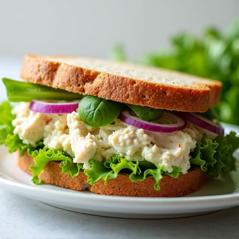 Creamy Dill Chicken Salad Sandwich with Crisp Greens