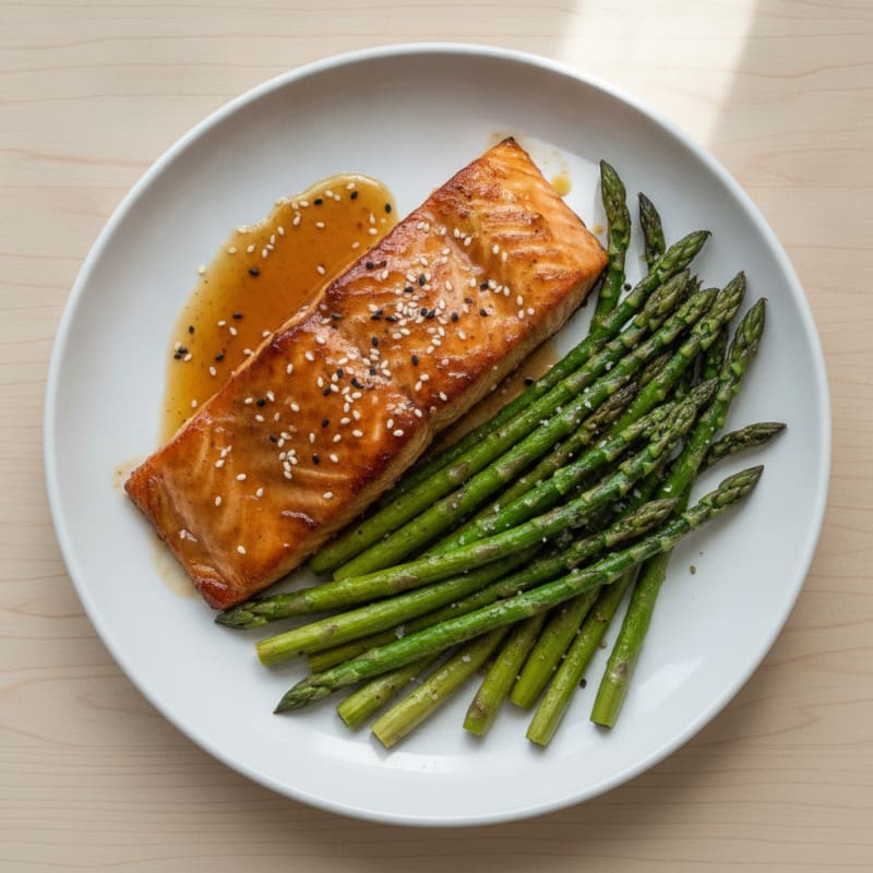 Teriyaki-Glazed Salmon with Roasted Asparagus