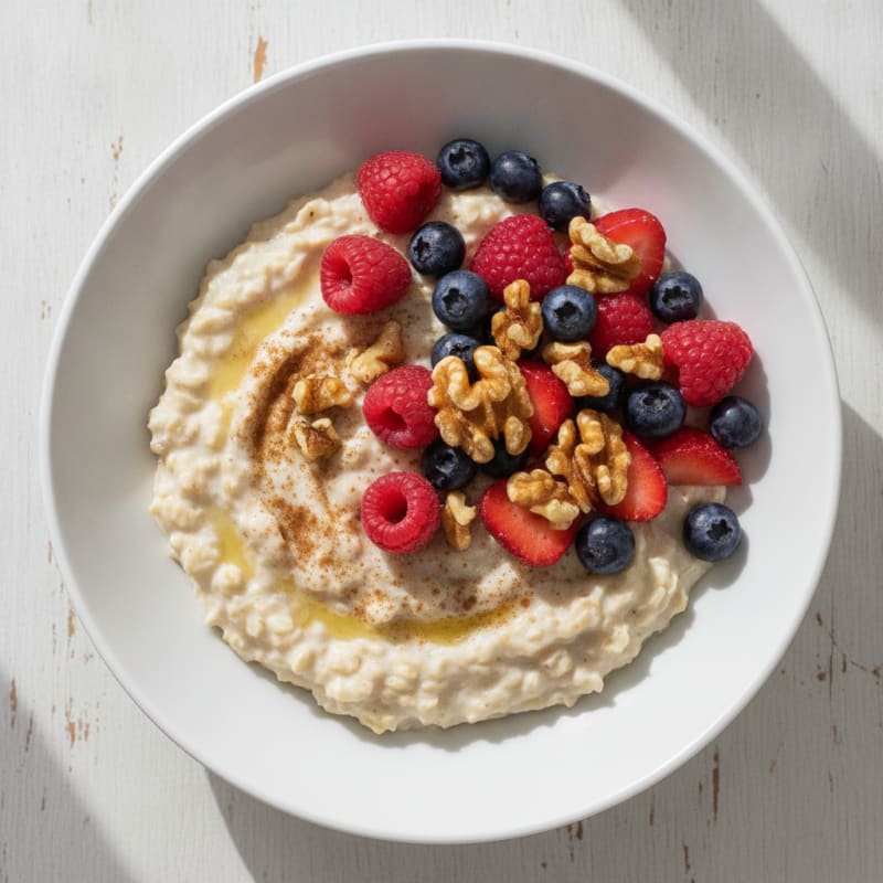 High-Protein Berry and Walnut Overnight Oats