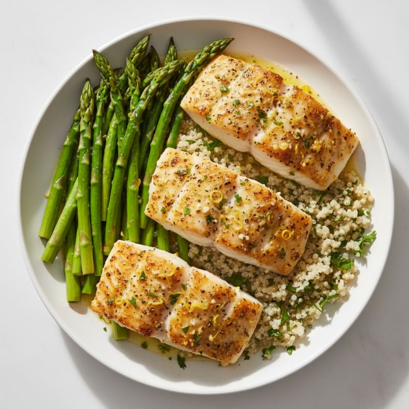 Lemon Herb Baked Cod with Asparagus