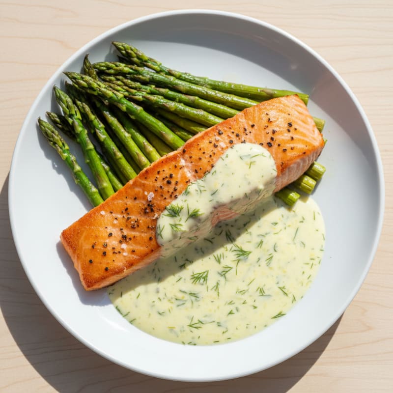 Pan-Seared Salmon with Lemon-Dill Sauce